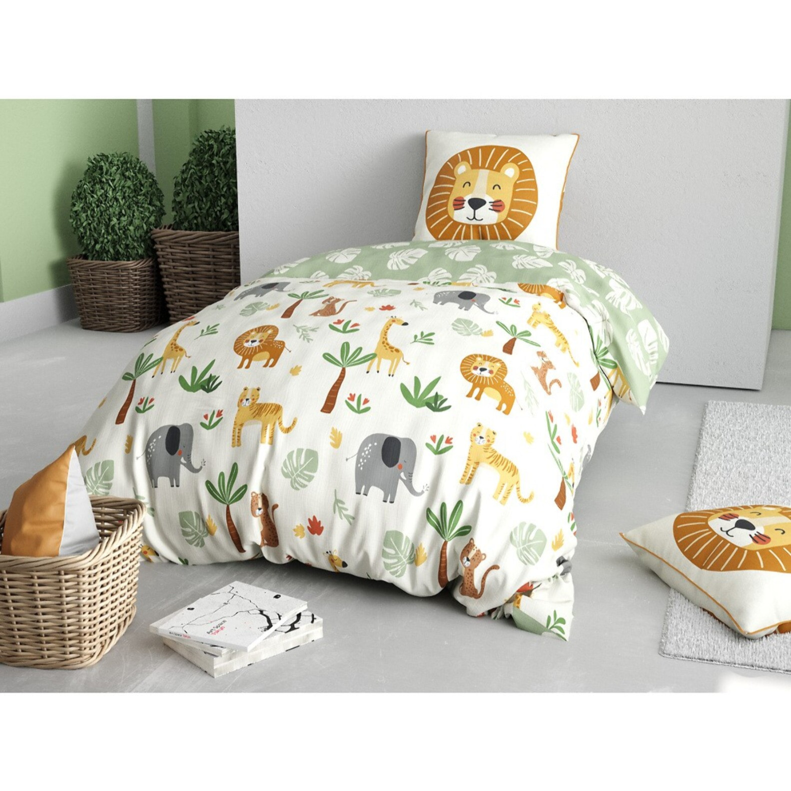 Parure housse de couette 2PCS en coton 57 fils - SAVANE