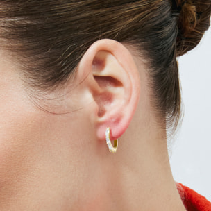 Pendientes de Circonita Brillante acabado en oro amarillo de 18k