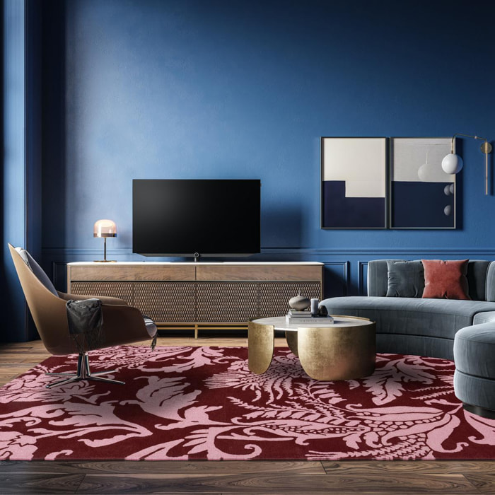 Tapis salon et chambre fait à la main en laine motif floral GUHA