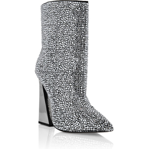 PHILIPP PLEIN Leather Boots High Heels Mid Stones