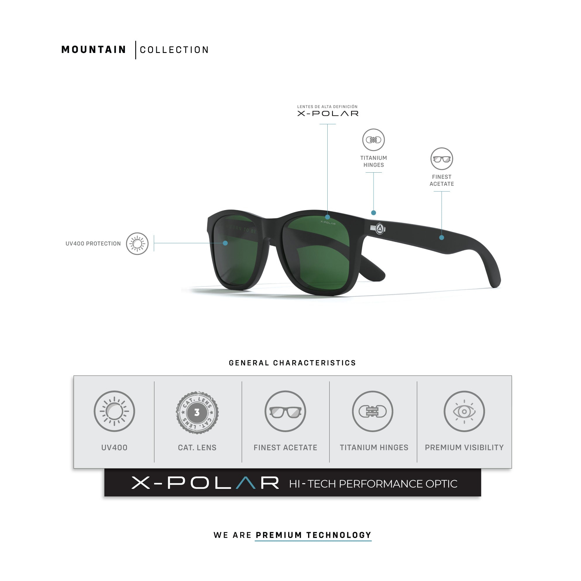 Gafas de Sol Uller Mountain Black / Green para hombre y para mujer