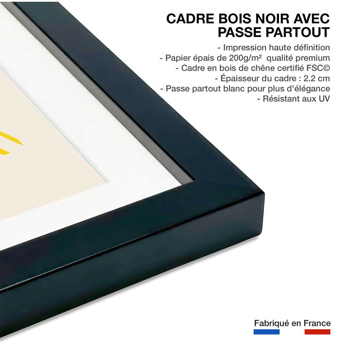 Affiche  ensoleillé Affiche sous cadre noir