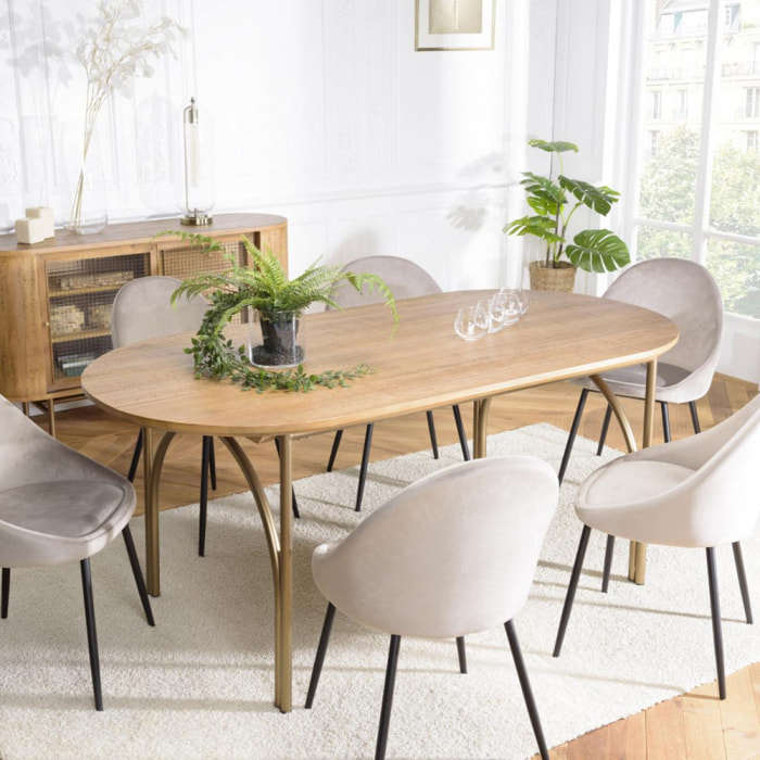 VIGO - Table de salle à manger avec rallonge 100x200 en coeur de hêtre,  huilé naturel