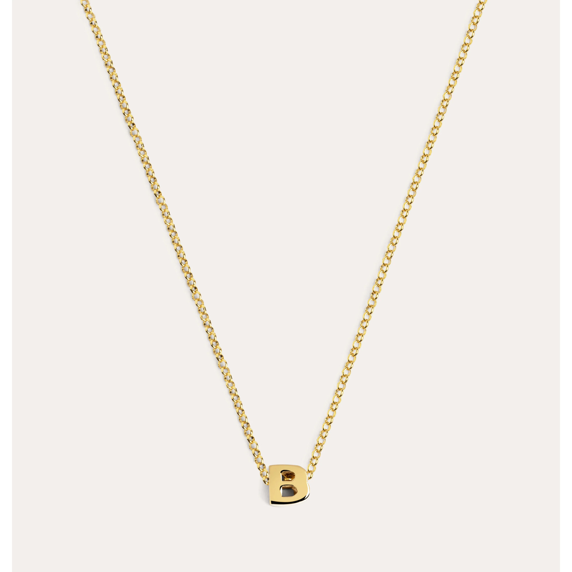 Collar Personalizado Single Letter Plata Baño Oro