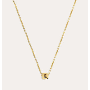 Collar Personalizado Single Letter Plata Baño Oro