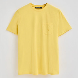 Maglietta gialla a maniche corte con taschino e ricamo Rigby Best