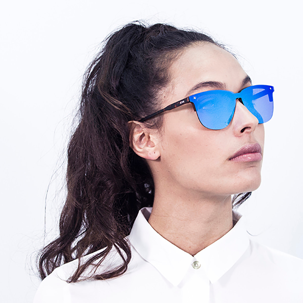 Gafas de sol OCEAN LAFITENIA - Negro mate / Plana revo azul cielo