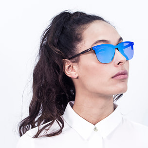 Gafas de sol OCEAN LAFITENIA - Negro mate / Plana revo azul cielo