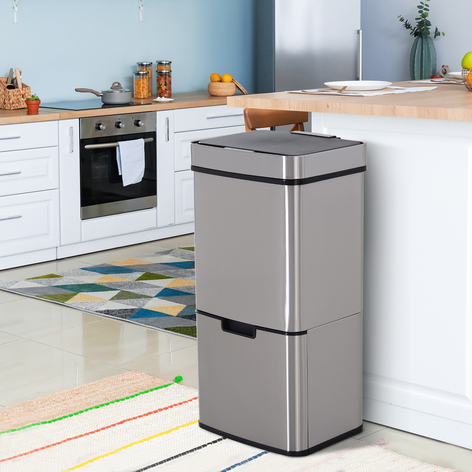 Cubo de Basura Reciclaje Apertura Automática Sensor 72L