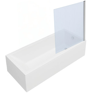 Baignoire rectangulaire Neon 170x75cm + Pare bain droit AURYS Raywall chromé profilé droite