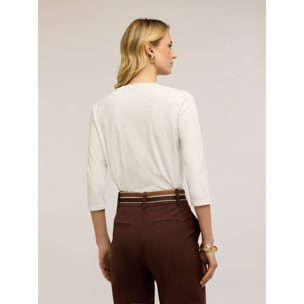 Motivi - Camiseta bimatérica - Blanco