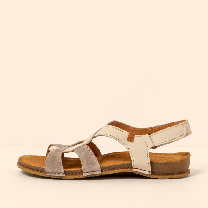 Sandalias N5819 WAX NAPPA-SILK CREAM-TAUPE /PANGLAO color Cream-taupe