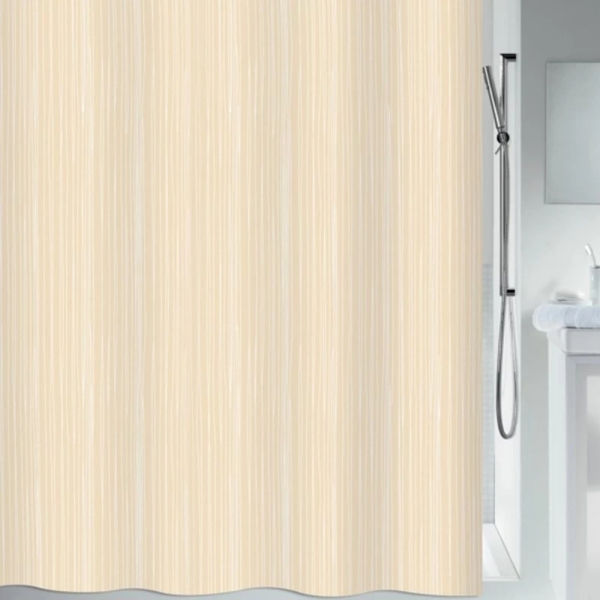 Rideau de douche Polyester RAYA 180x200cm Beige clair Spirella