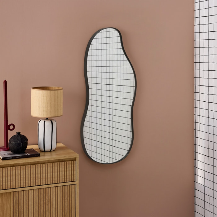 Miroir organique en métal noir HARLOW