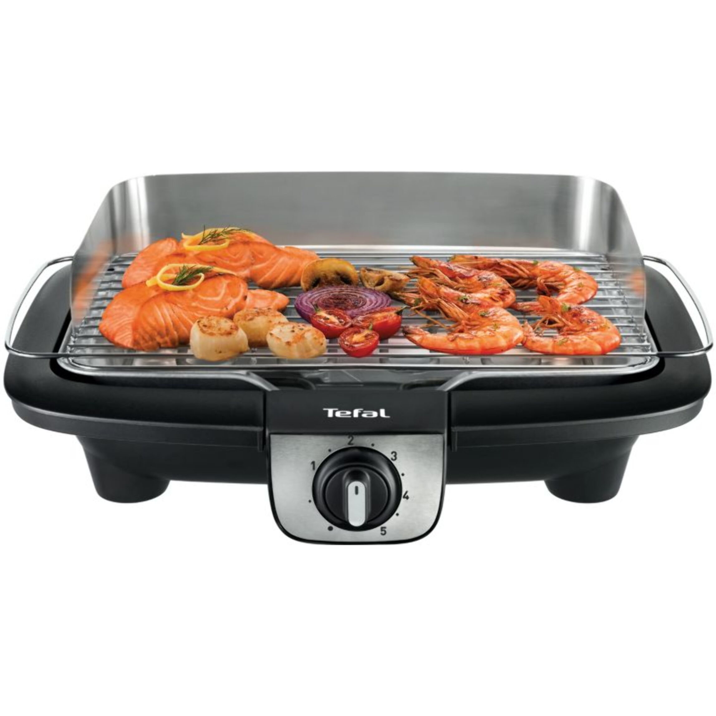 Barbecue électrique TEFAL BG90A810 Easygrill inox à poser, 37x23.5 cm