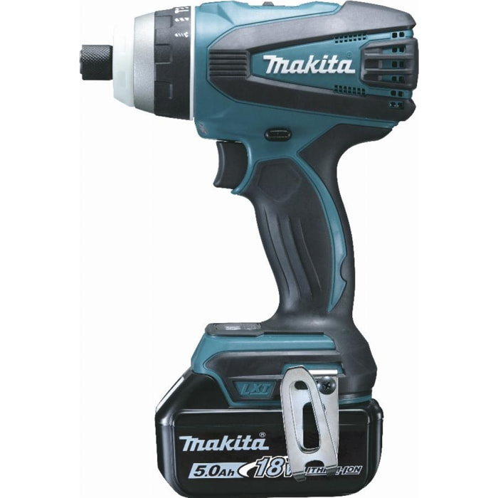 Taladro/atornillador 18 V Li-Ion 5 Ah MAKITA 4 funciones - 2 baterías, cargador, maletín - DTP141RTJ