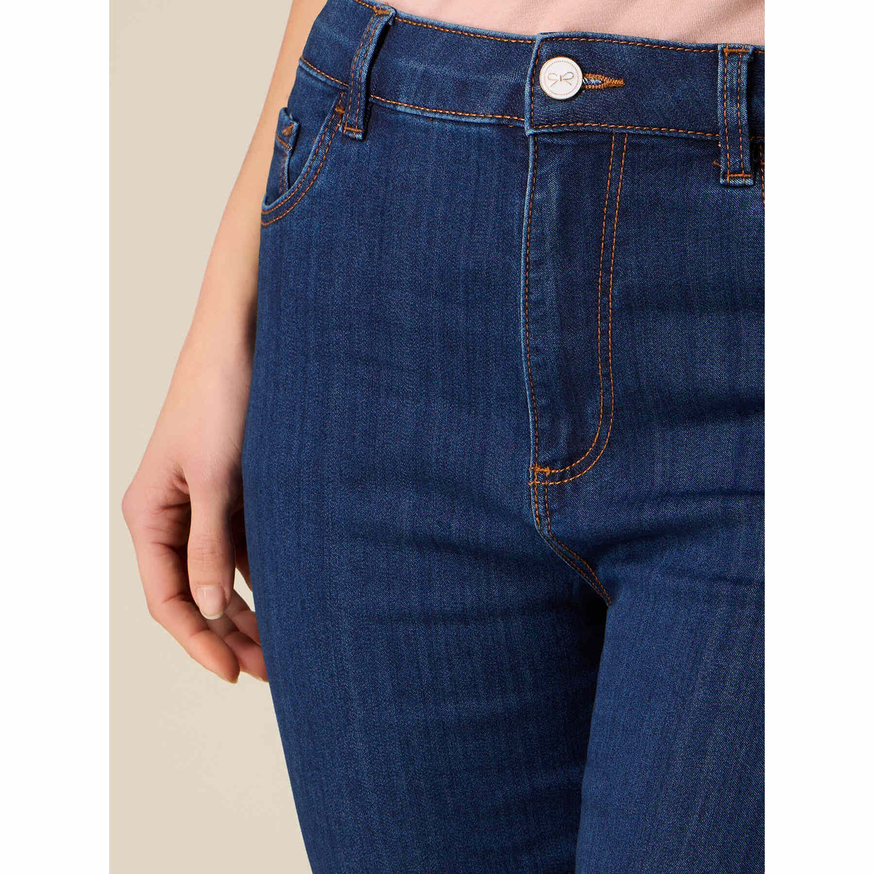 Oltre - Jeans cropped con risvolto - Blu