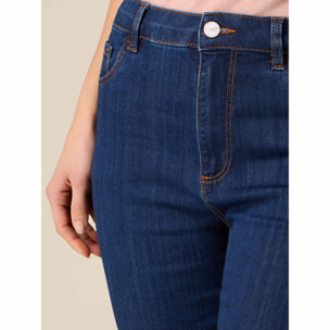Oltre - Jeans cropped con risvolto - Blu
