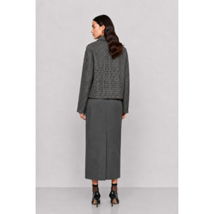 Kocca - Cappotto da donna pied de poule con applicazione floreale Donna