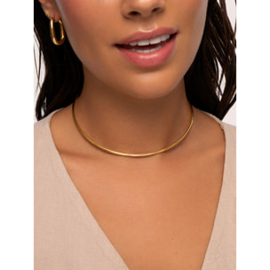 Collana Choker Line Chain  in Acciaio Placcato Oro