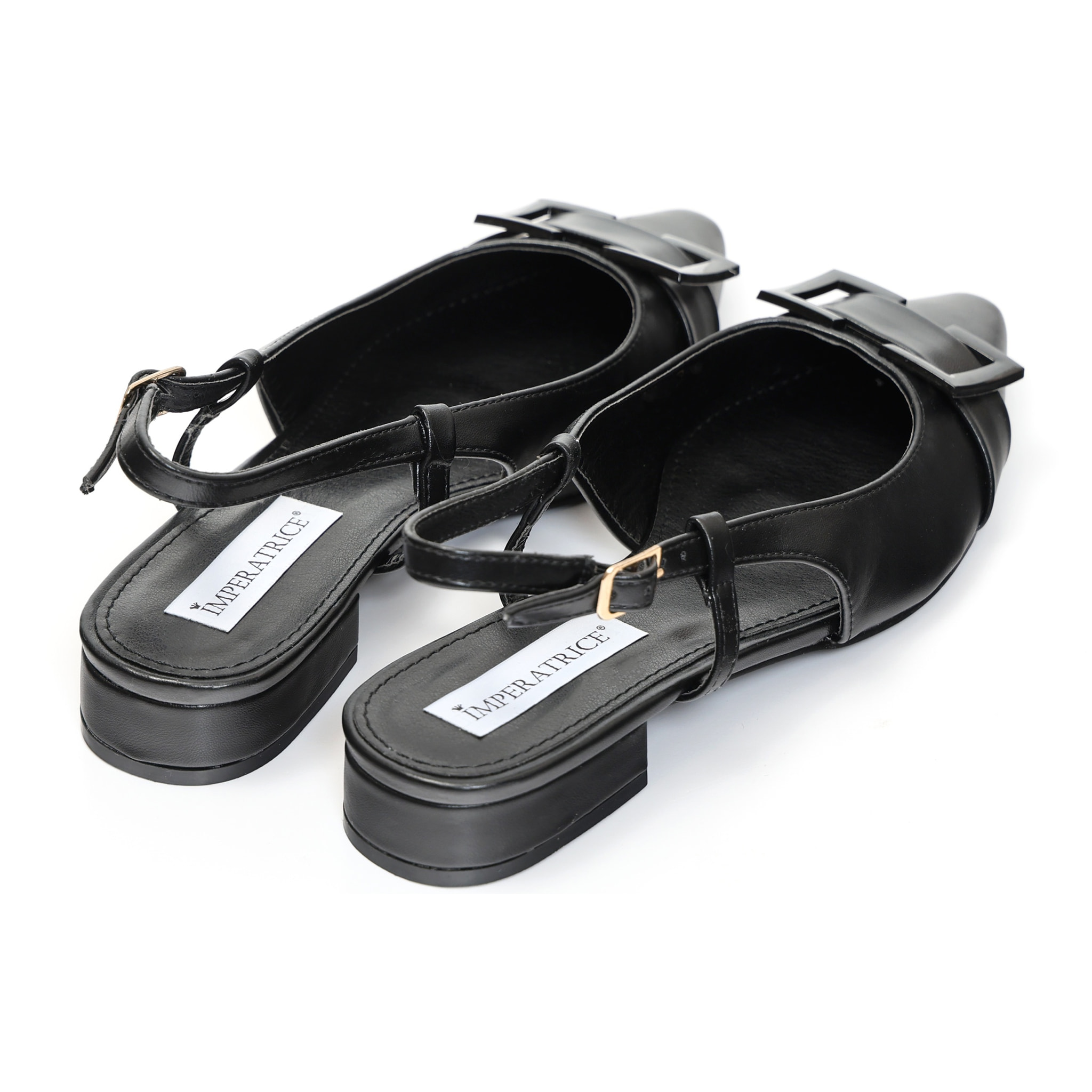 Ballerine slingback in simil pelle con dettaglio sulla punta