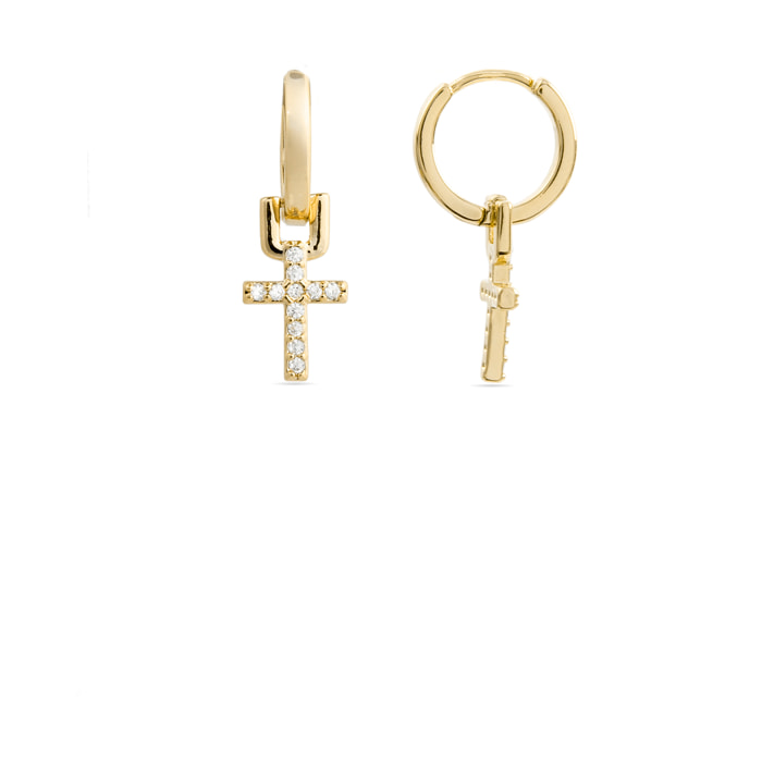 Pendientes de Circonita Brillante acabados en oro amarillo de 18k