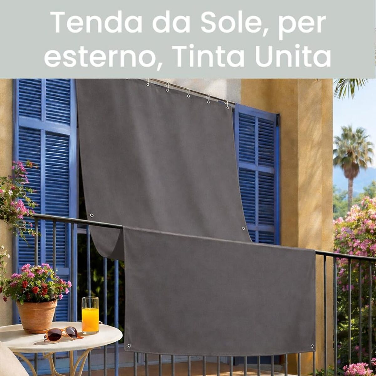 Intrecci Tenda da Sole per Esterno Impermeabile a Caduta con Occhielli Antracite