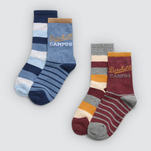 Confezione da 4 calzini stampati per bambini del college