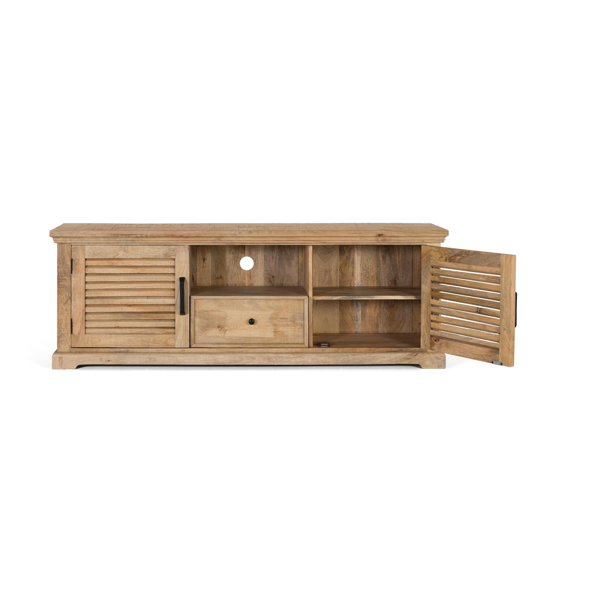 Mueble TV de Madera de Mango 170 Cm Estilo Rústico Contemporáneo