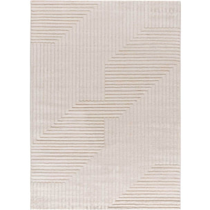 VERONA Alfombra geométrica con relieve en color crema, varias medidas disponibles.