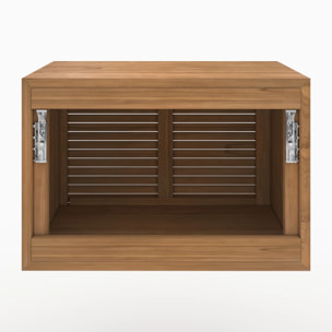 Meuble de salle de bain suspendu en bois de teck 60 cm - Raye