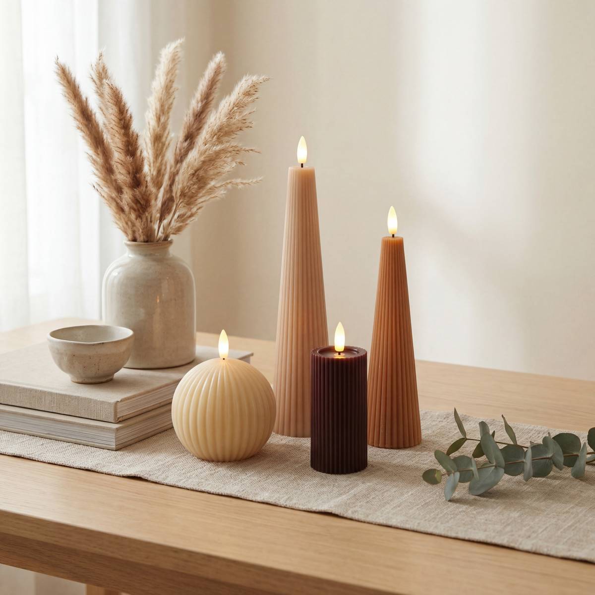Lot de 4 bougies LED Crysta