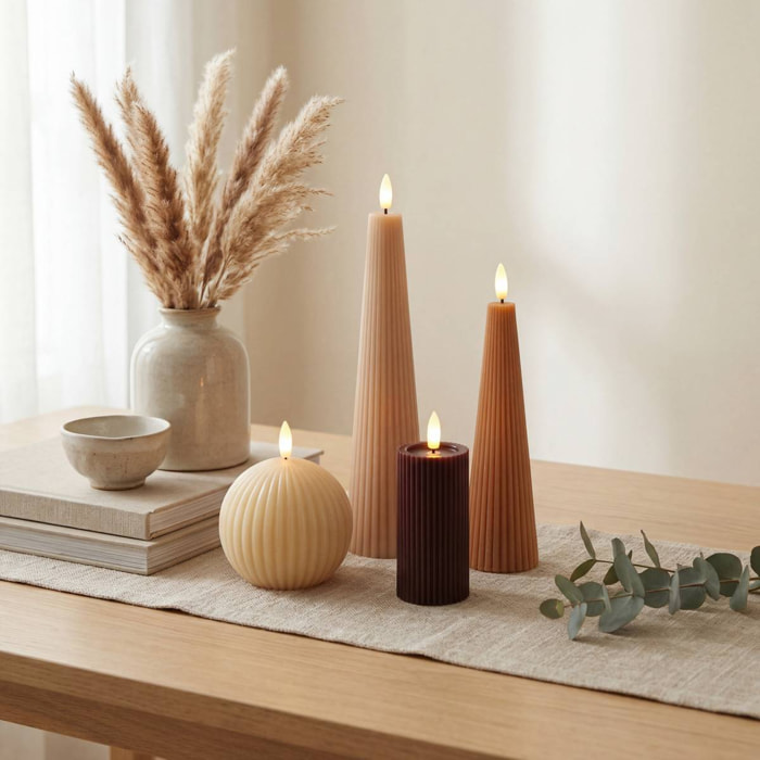 Lot de 4 bougies LED Crysta