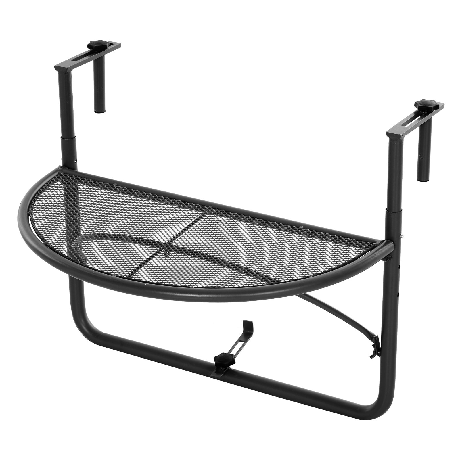 Mesa Colgante de Balcón Semicircular 60x47x50 cm Ajustable en Altura Simple y Conveniente para Barandilla de Balcón Terraza Patio