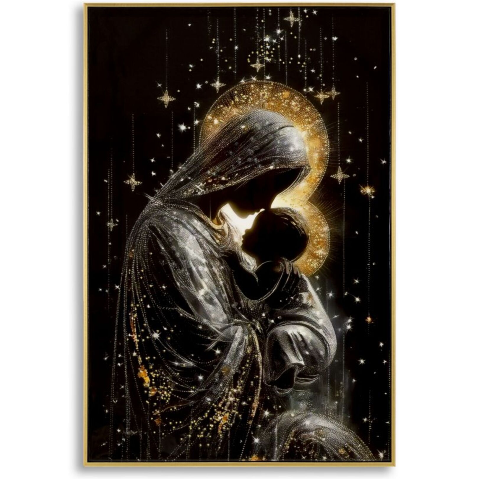 STAMPA DECORATA SU TELA LACCATA C/CORNICE MATERNITY -B- CM 60X3,5
X90