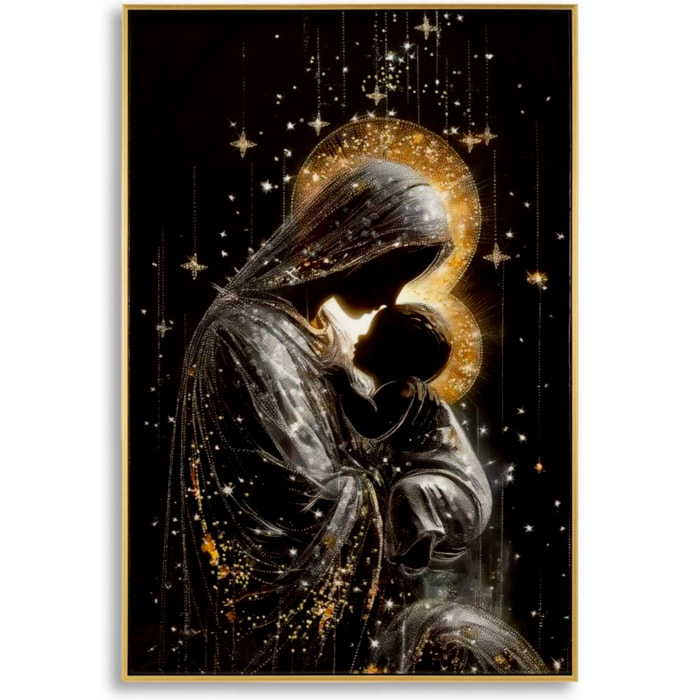 STAMPA DECORATA SU TELA LACCATA C/CORNICE MATERNITY -B- CM 60X3,5
X90