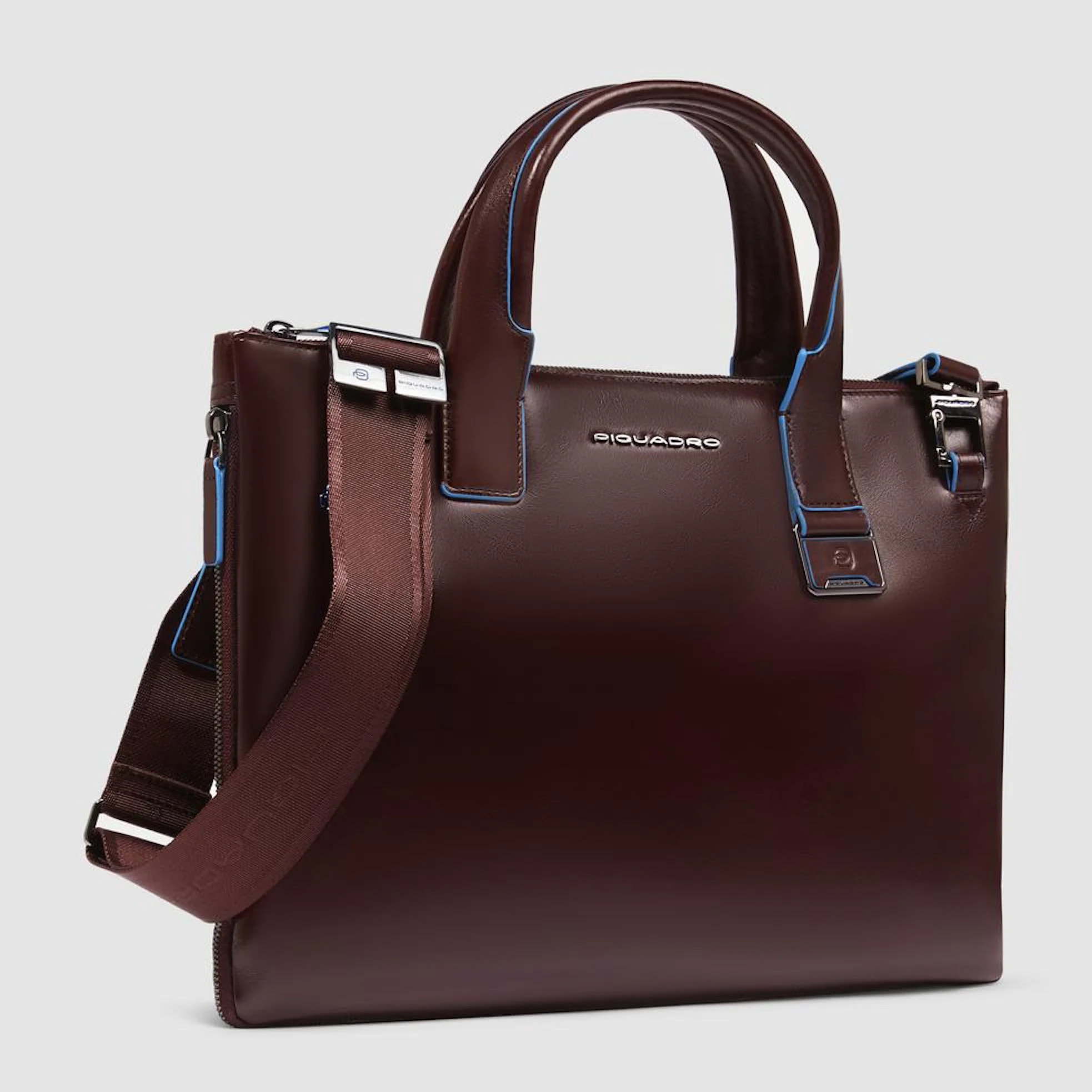 Piquadro Borsa porta pc e iPad® in pelle personalizzabile con protezioni antiurto e RFID