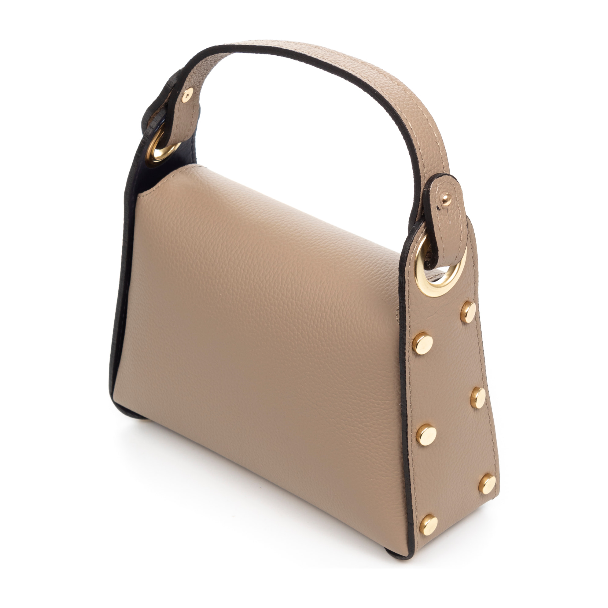 FIRENZE ARTEGIANI Aquileia bolso de mano mujer. Piel auténtica acabado Dollaro. Fabricado en Italia 19x7x13 Cm. Color: Beige