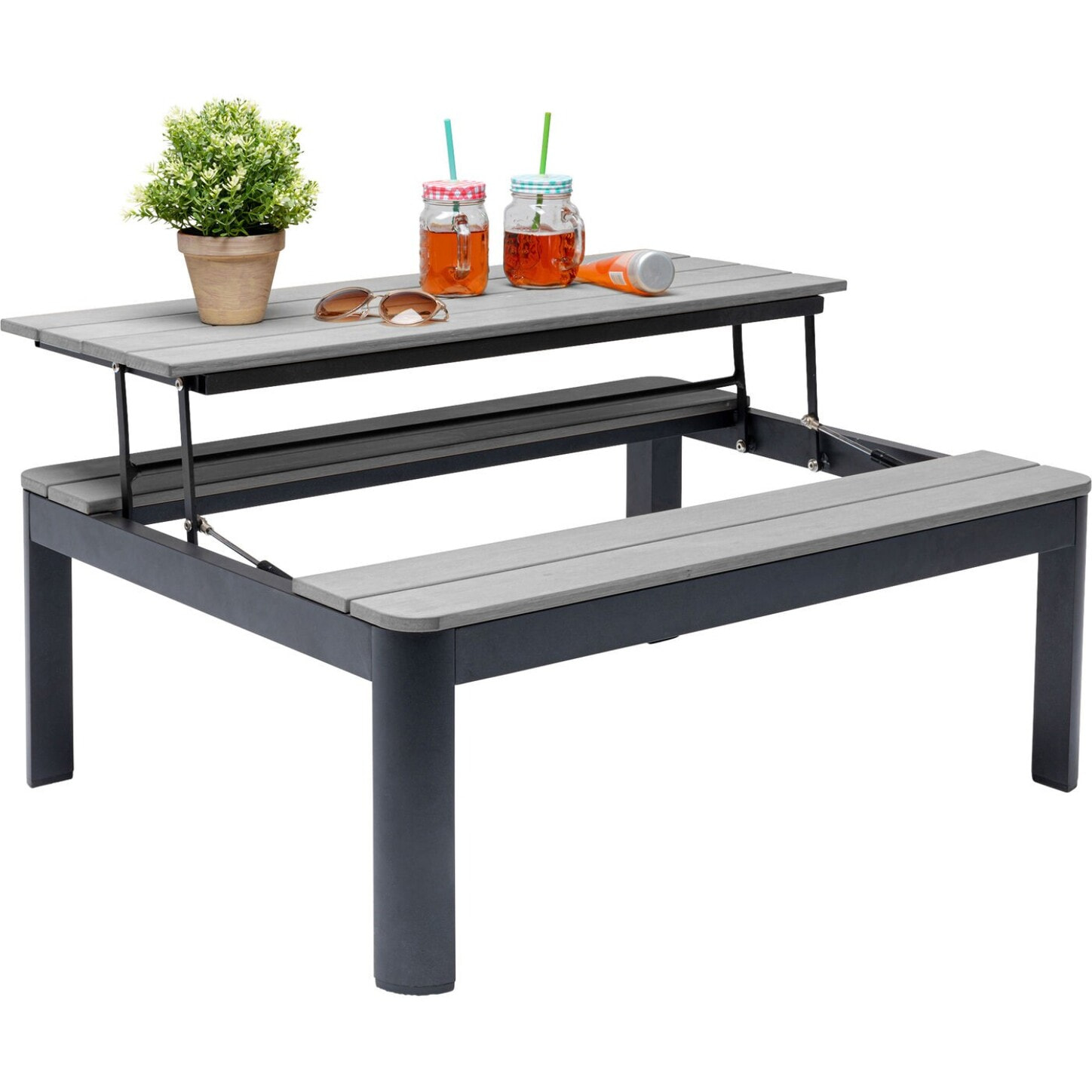 Table basse de jardin dépliante Happy Day grise Kare Design