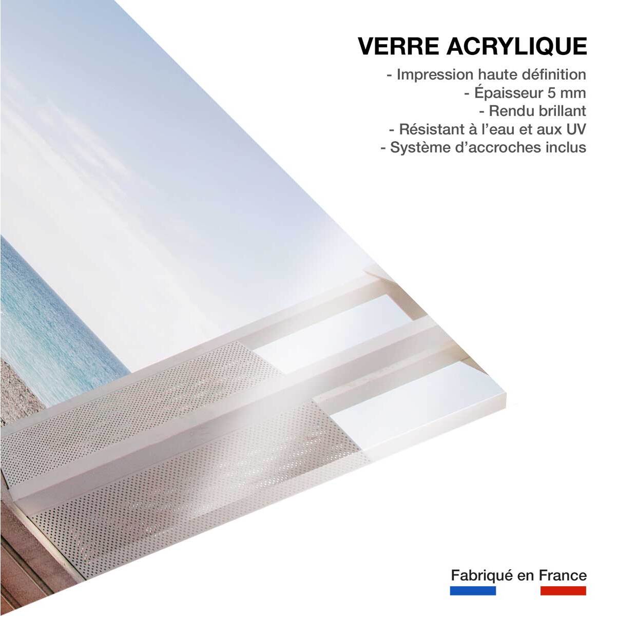 Tableau paysage fenêtre sur la mer  Tableau plexiglas