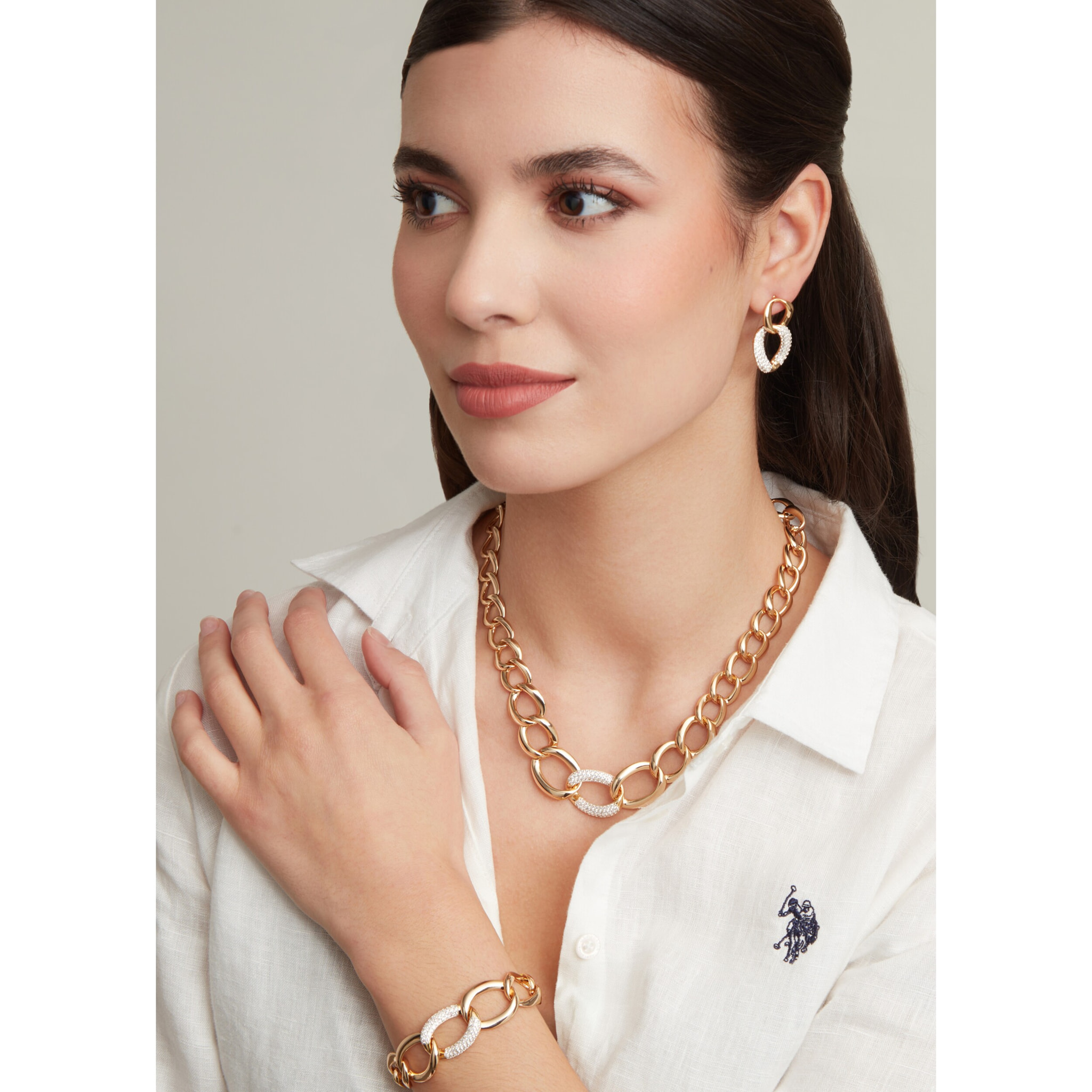 Orecchini U.S. Polo Assn. In metallo placcato oro