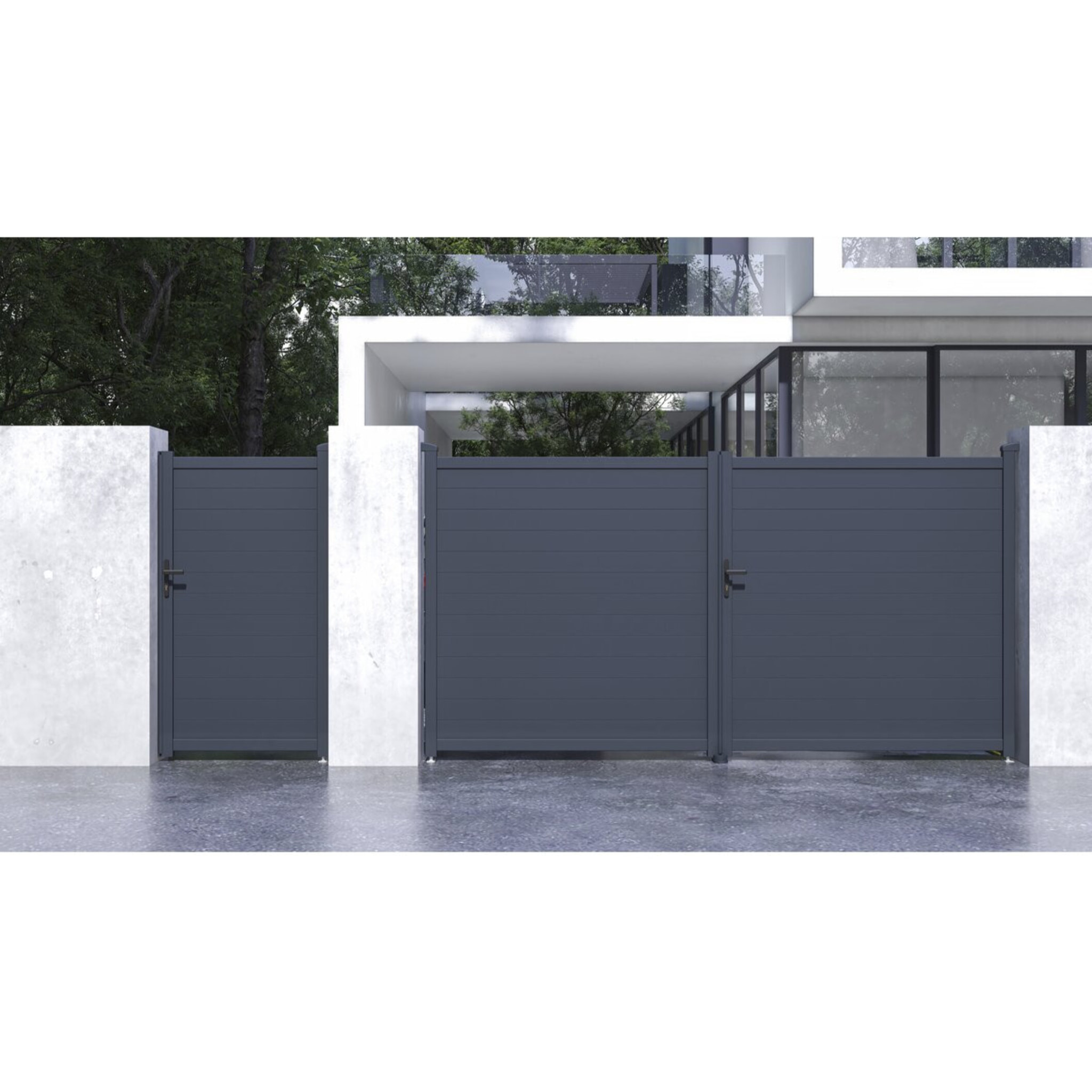 Pack portail + portillon "Marc" - Gris