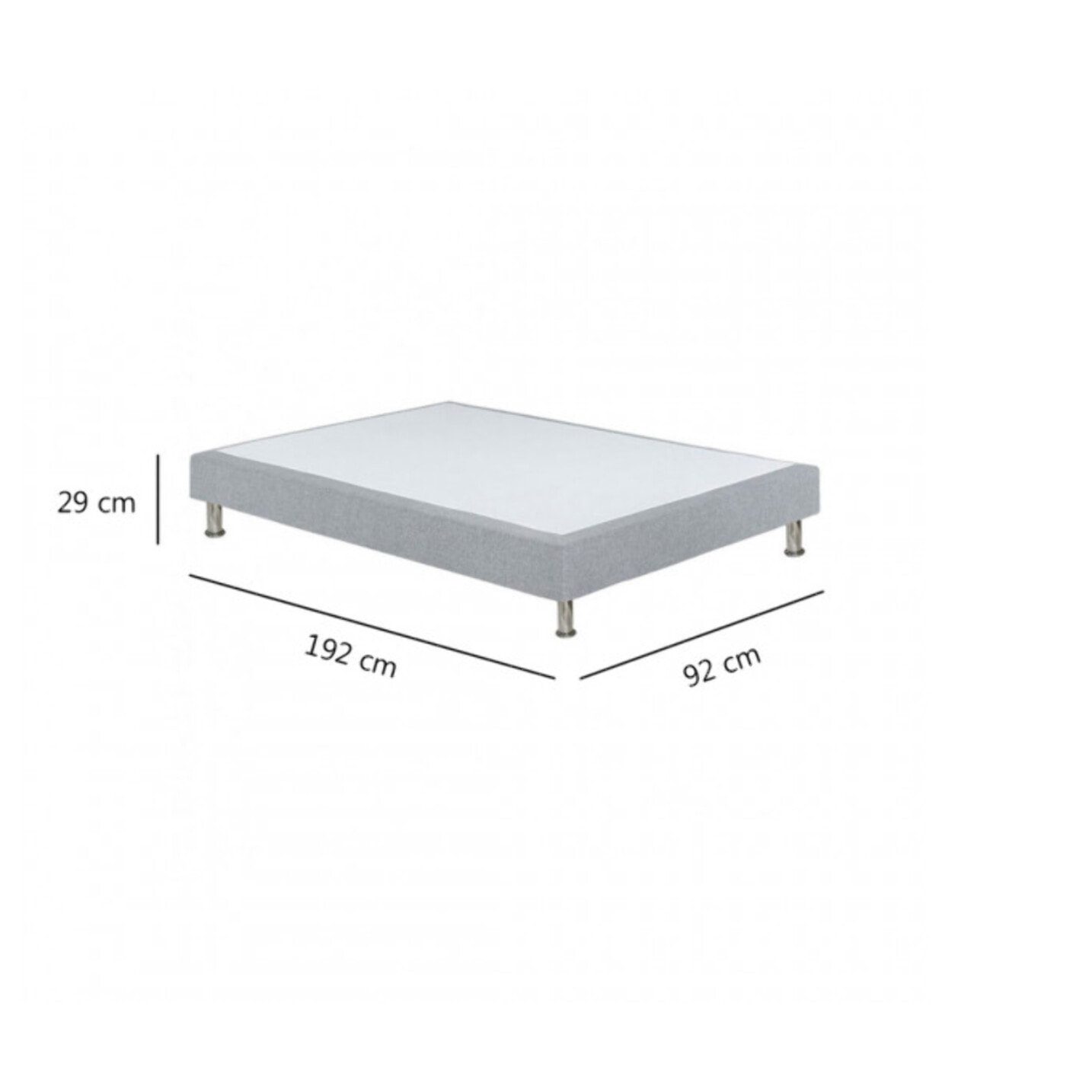 Sommier tapissier en kit 90x190 bois massif et tissu gis clair - LOIRE