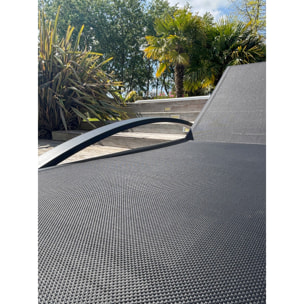 BARCELONA - Lot de 2 bains de soleil en toile plastifiée et aluminium