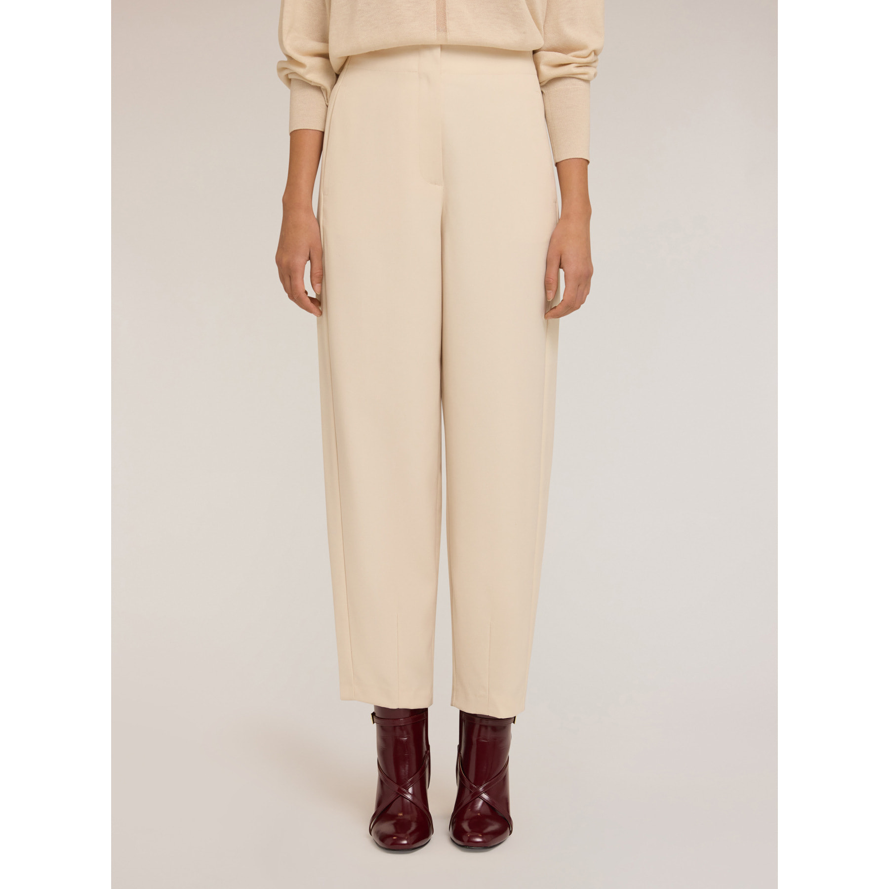 Motivi - Pantalones balloon en poliviscosa - Beige