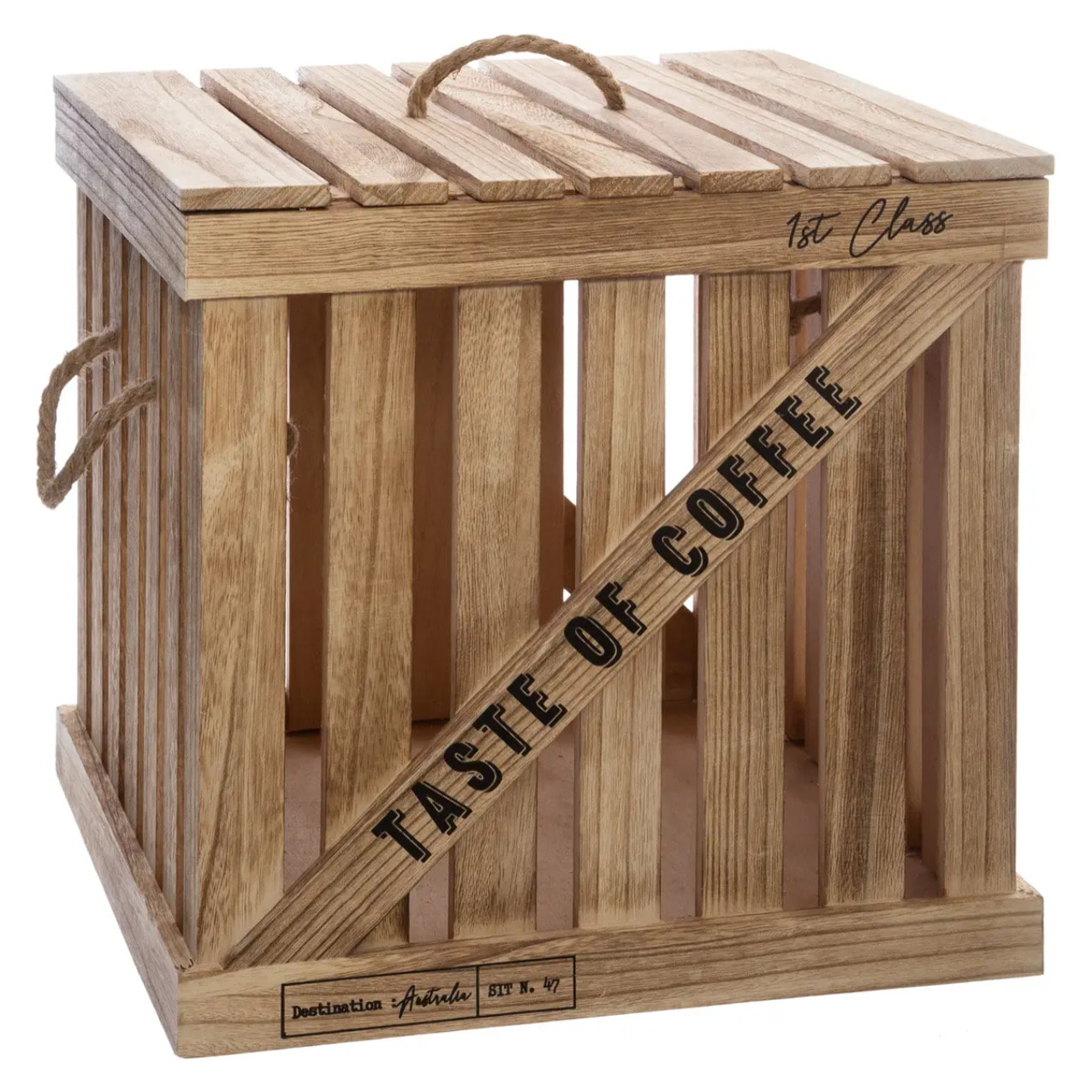 Set de 3 boîtes cagettes "Colonial" rotin