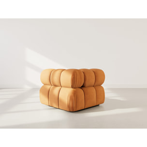 Ruby - module d'assise d'angle gauche en velours texturé - Terracotta