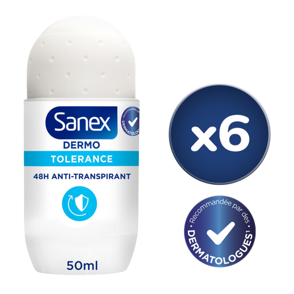 Pack de 6 - Déodorant Sanex tolerance Bille - 50ml