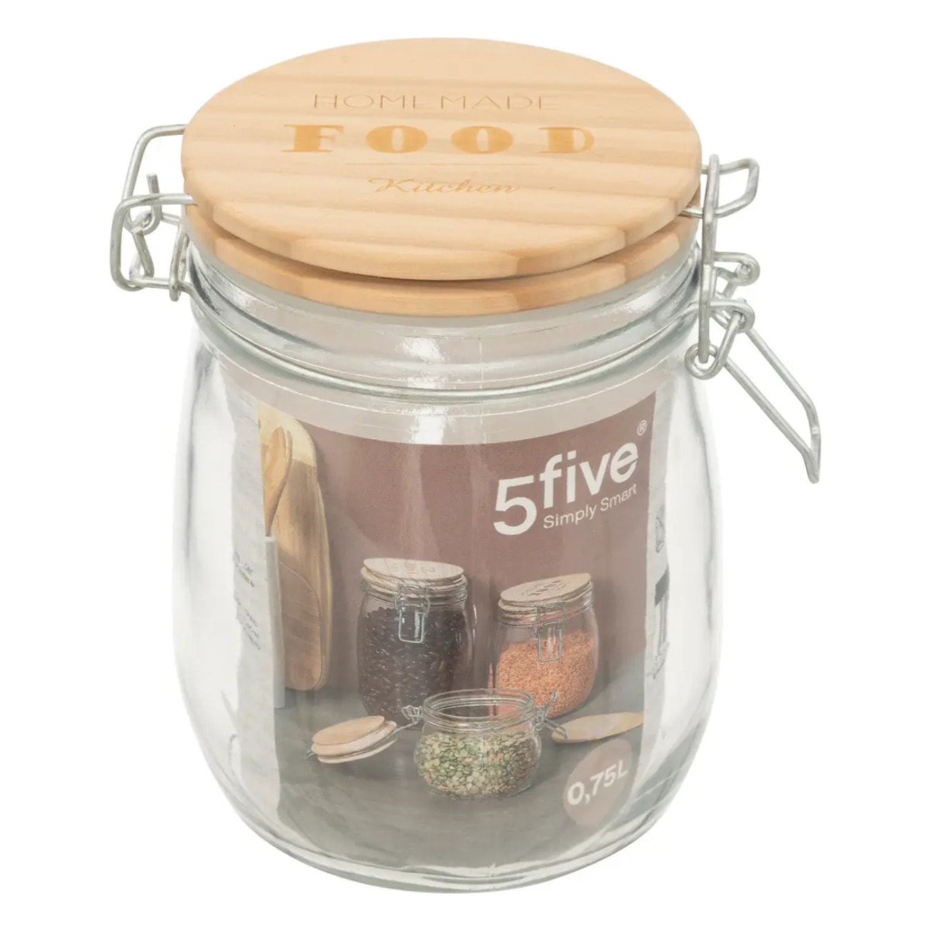 Bocal verre couvercle pin "Wording" 0,75L