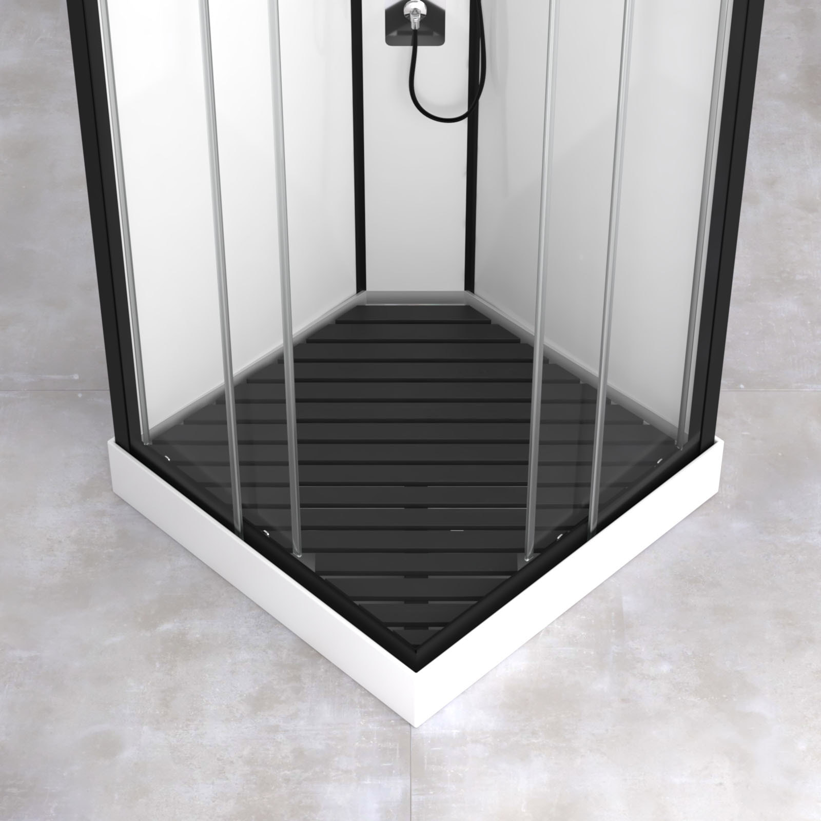 Caillebotis en Bois Composite Gris pour Cabine carrée - Dimensions 78,2 x 78,2 cm